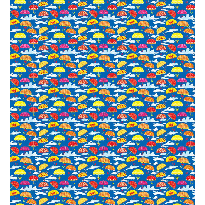 Colorful Umbrellas in Sky Duvet Cover Set