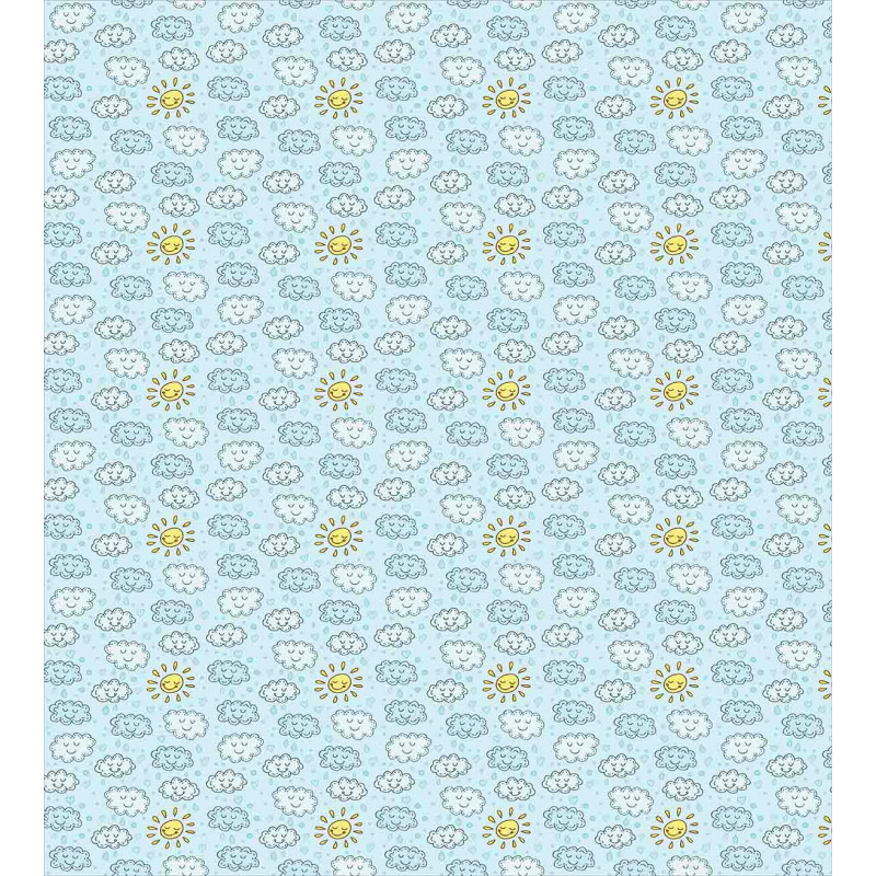 Clouds and Sun Print Duvet Cover Set