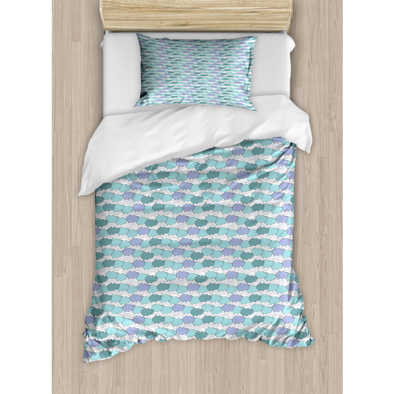 Continuous Rain Clouds Duvet Cover Set