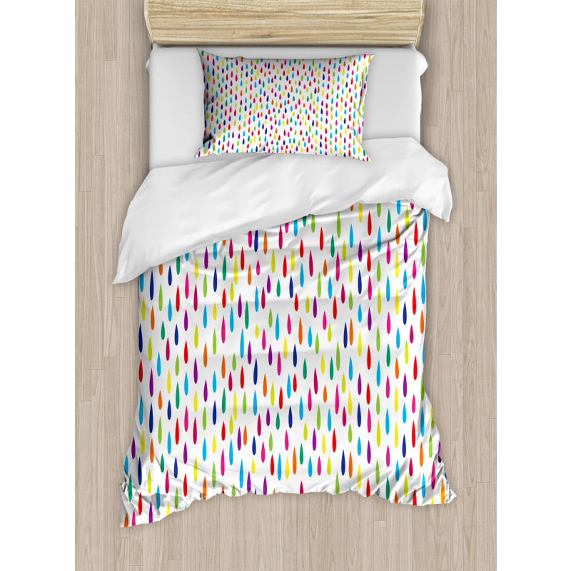 Rainbow Colors of Raindrop Duvet Cover Set