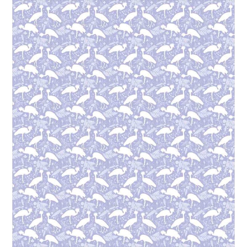 White Crowned Cranes Duvet Cover Set