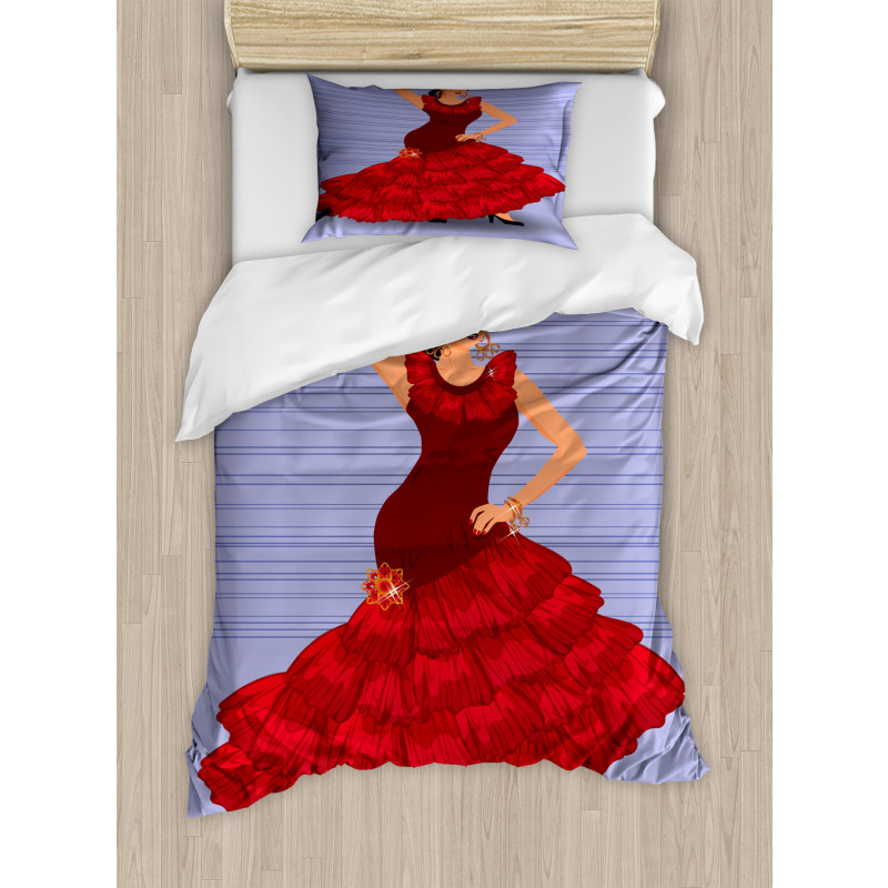 Dance Pose Spanish Lady Duvet Cover Set