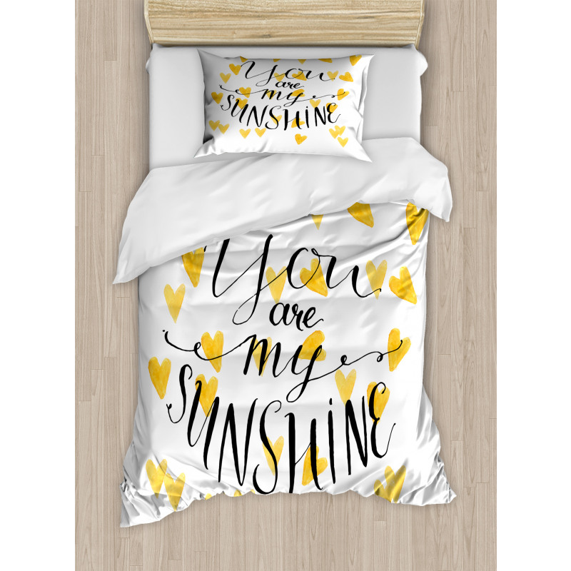 Hearts and Words Duvet Cover Set