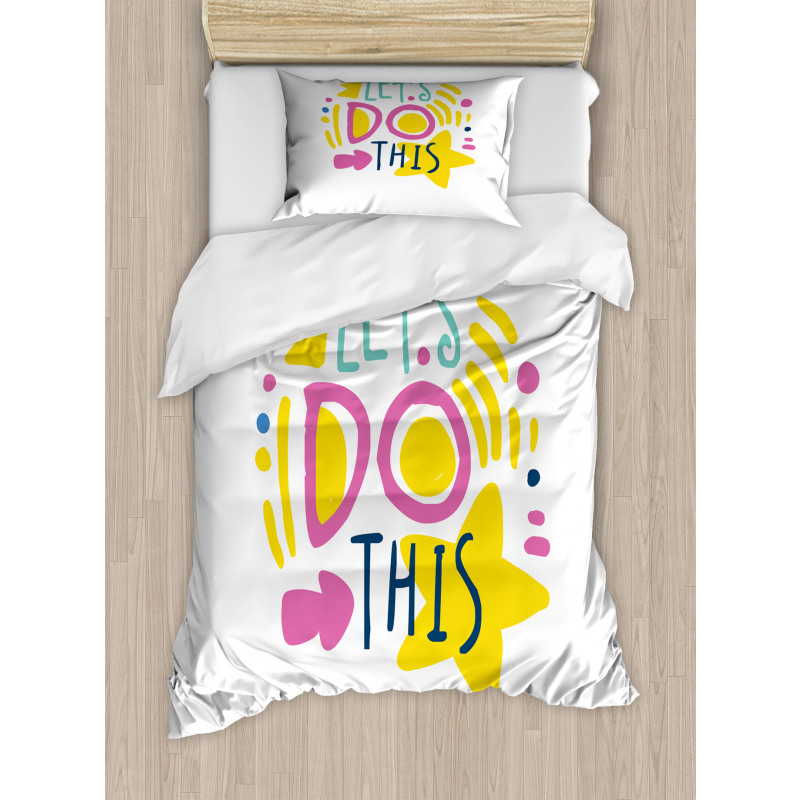 Lets Do This Words Duvet Cover Set