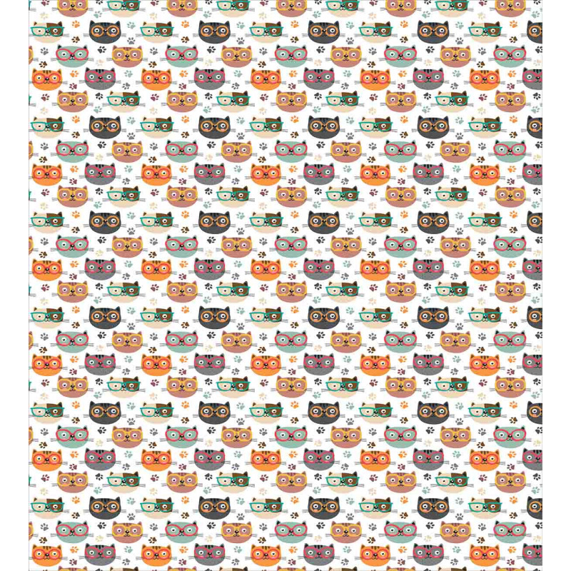 Kitties with Eyeglasses Duvet Cover Set