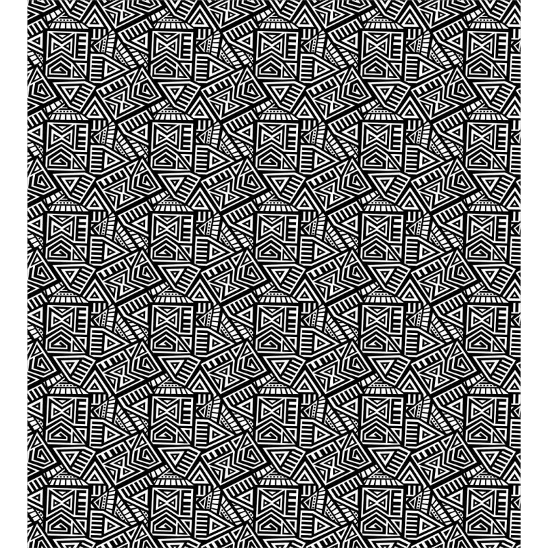 Boho Folk Geometric Maze Duvet Cover Set