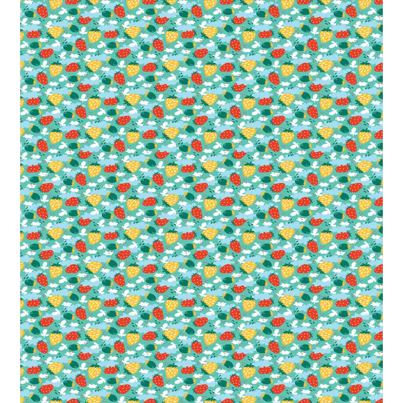 Doodle Fruit Pattern Duvet Cover Set