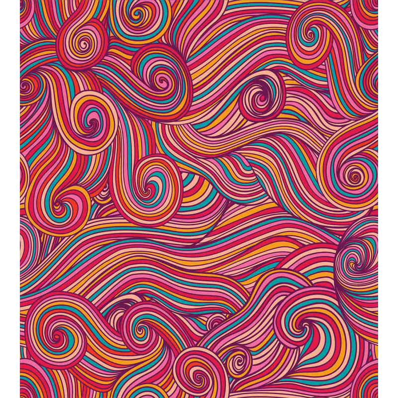 Colorful Vibrant Waves Duvet Cover Set
