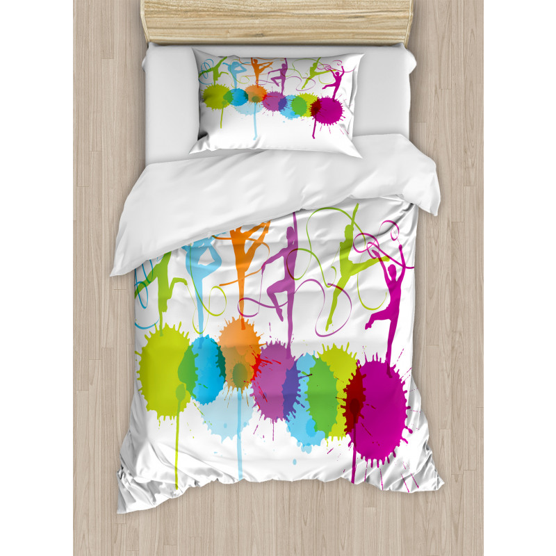 Ribbon Dance Pattern Duvet Cover Set