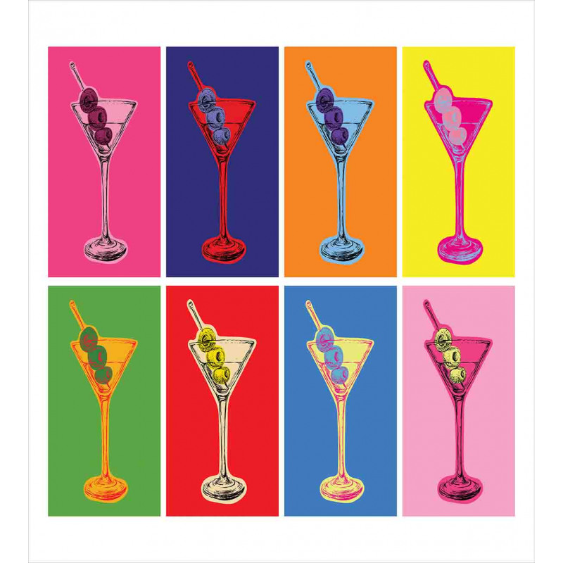 Colorful Martini Glass Duvet Cover Set