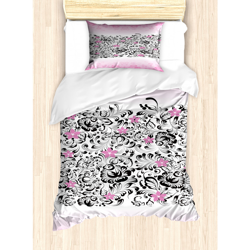 Swirling Flowes Duvet Cover Set