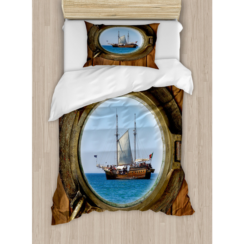 Ship Window with Cruise Duvet Cover Set