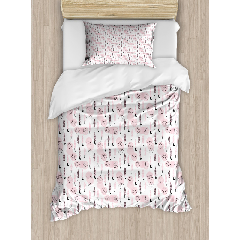 Pink Abstract Doodle Style Duvet Cover Set
