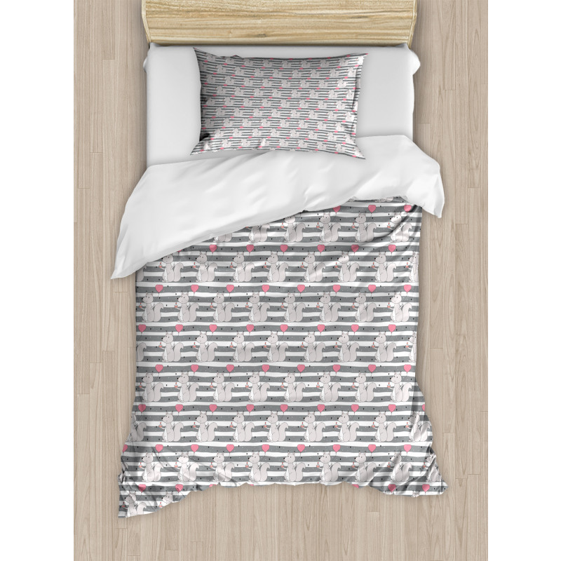 Squirrel with Birthday Cake Duvet Cover Set