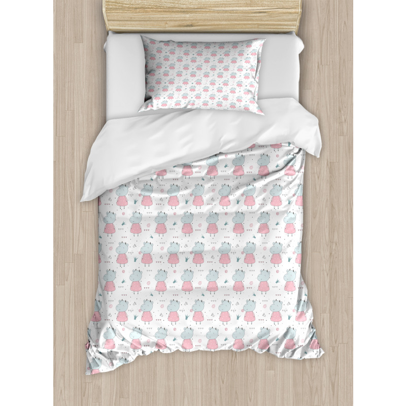 Cows in Dresses and Hearts Duvet Cover Set