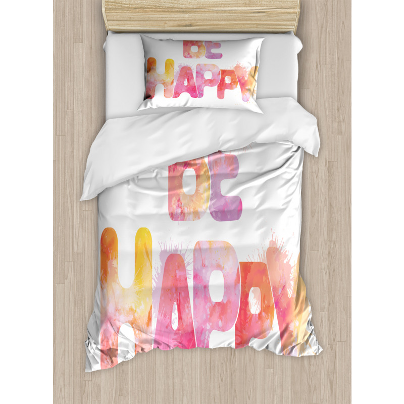 Watercolor Inscription Art Duvet Cover Set