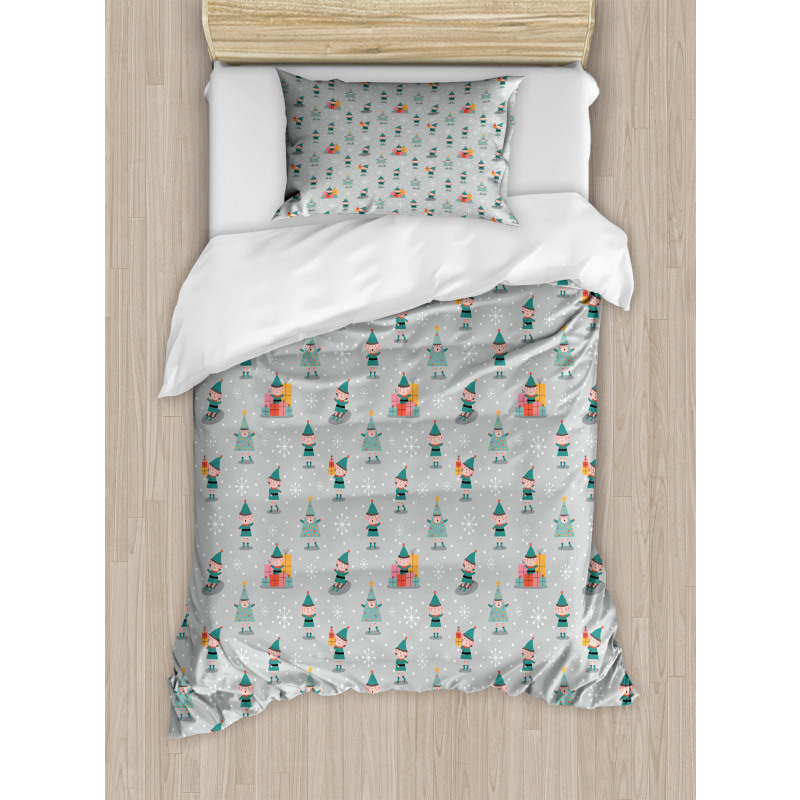 Xmas Season Snowflakes Duvet Cover Set