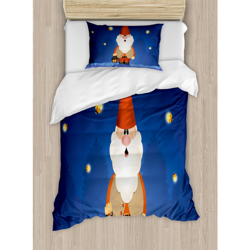 Elf at Night with a Lantern Duvet Cover Set