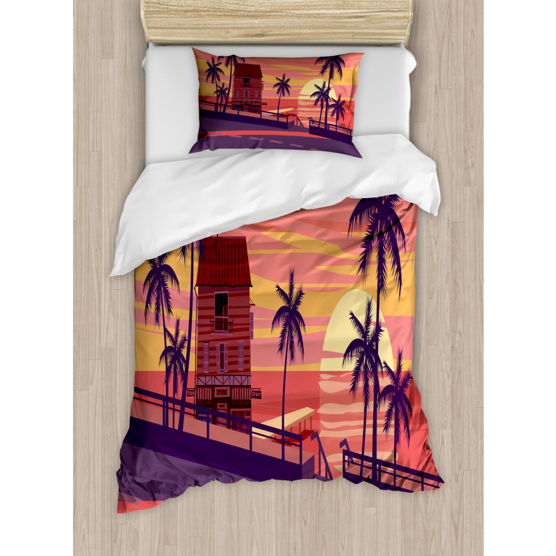 Sunset by the Road Duvet Cover Set