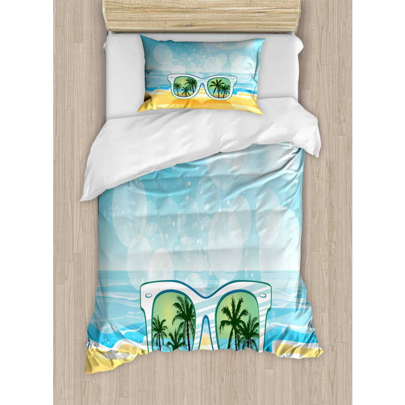 Sunglasses Reflection Tree Duvet Cover Set