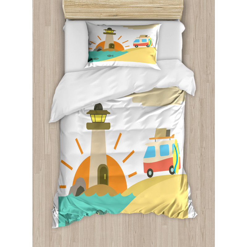 Summer Holiday Cartoon Duvet Cover Set