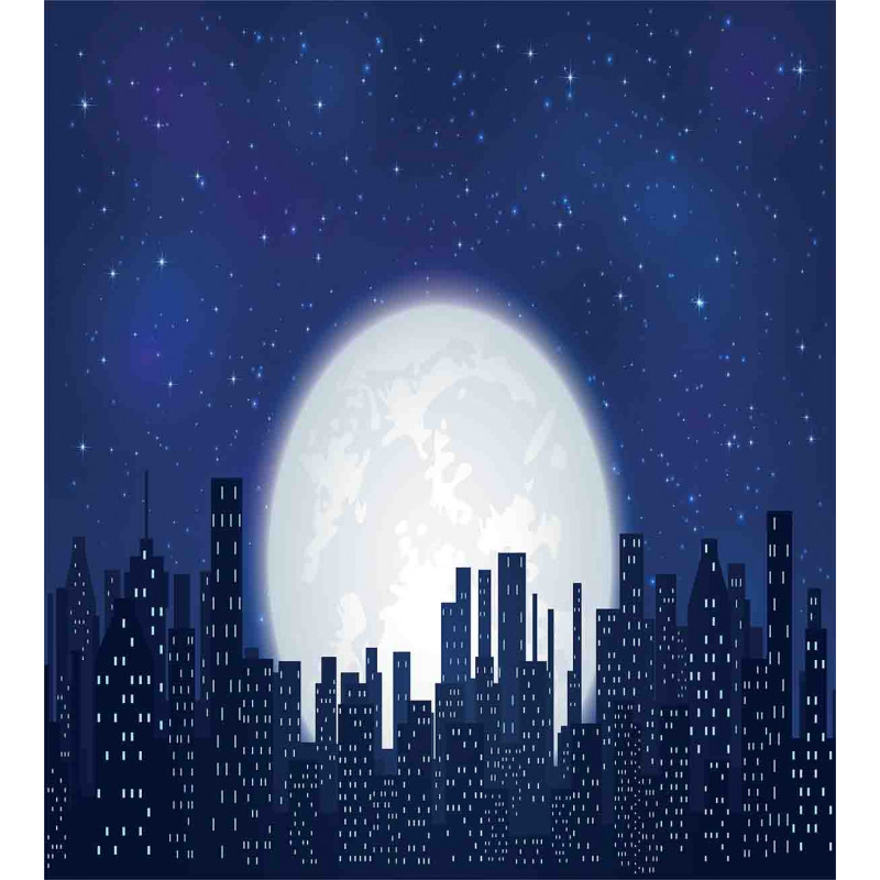Moon Stars and City Duvet Cover Set