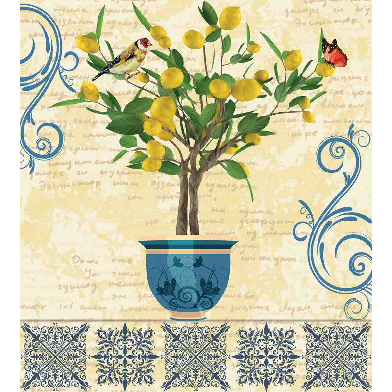 Retro Style Lemon Tree Duvet Cover Set