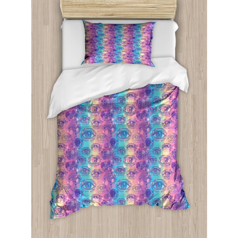 Vertical Colorful Stripes Duvet Cover Set