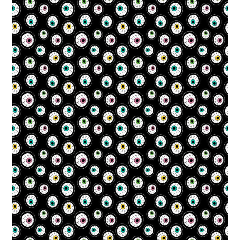 Dashed Circles Cartoon Eyes Duvet Cover Set