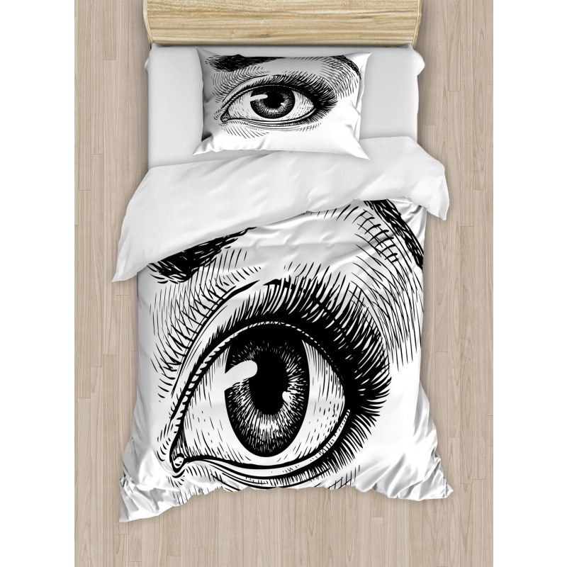 Female Eye Makeup Duvet Cover Set