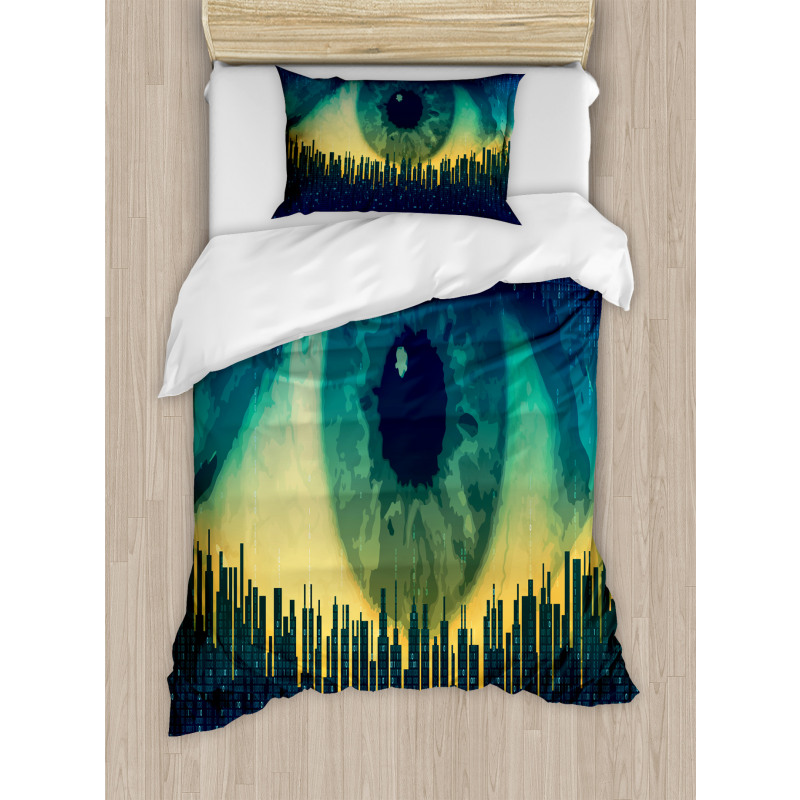 Surveillance Theme Motif Duvet Cover Set