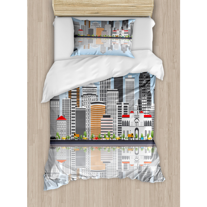 City Skyline Reflections Duvet Cover Set