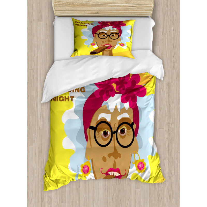 Cuban Woman Caricature Art Duvet Cover Set