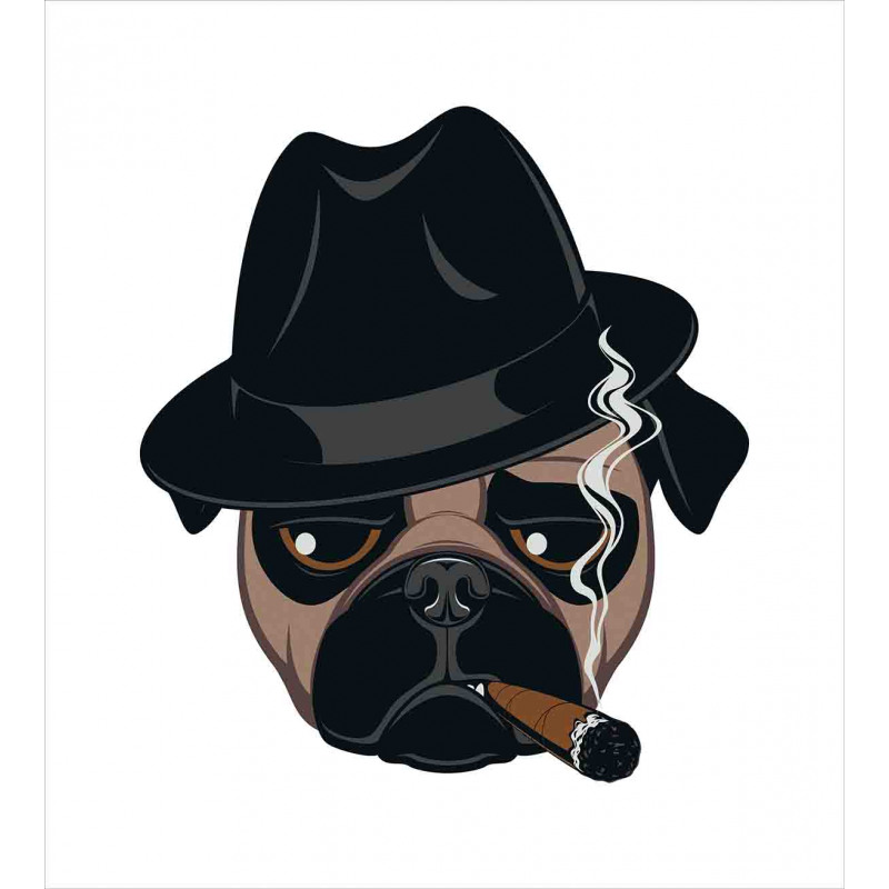 Cartoon Cool Pug Dog Portrait Duvet Cover Set
