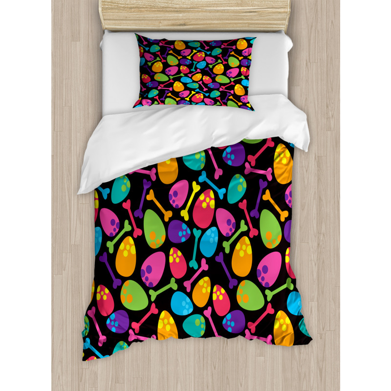 Dinosaur Eggs Bones Duvet Cover Set