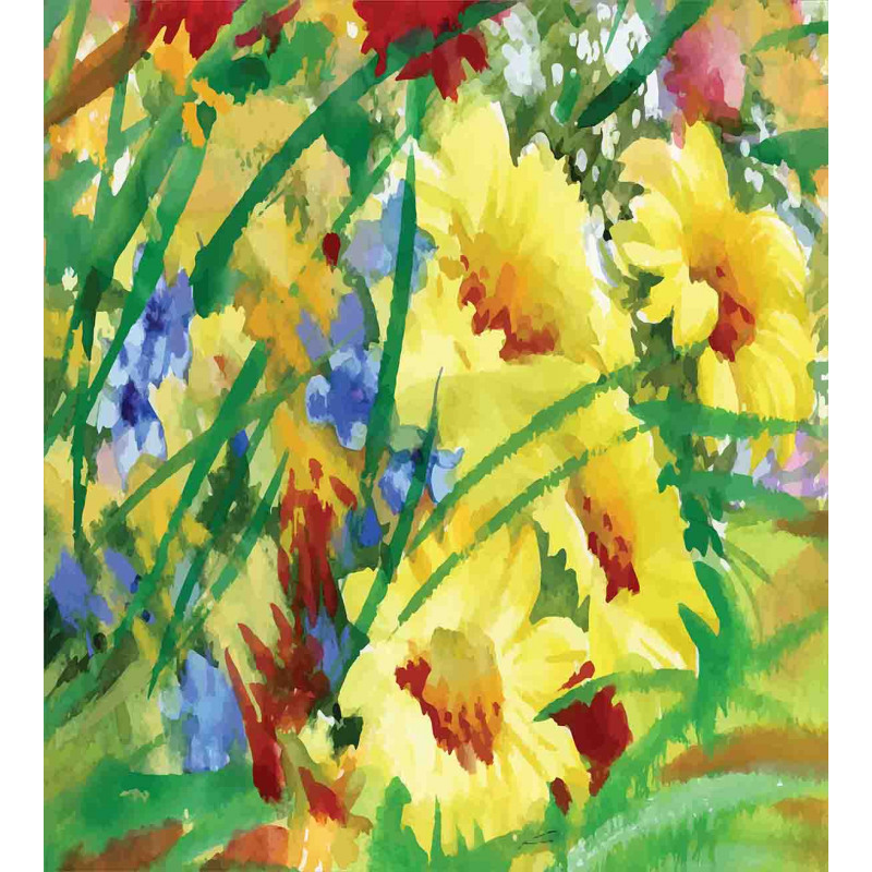 Watercolor Flower Field Duvet Cover Set