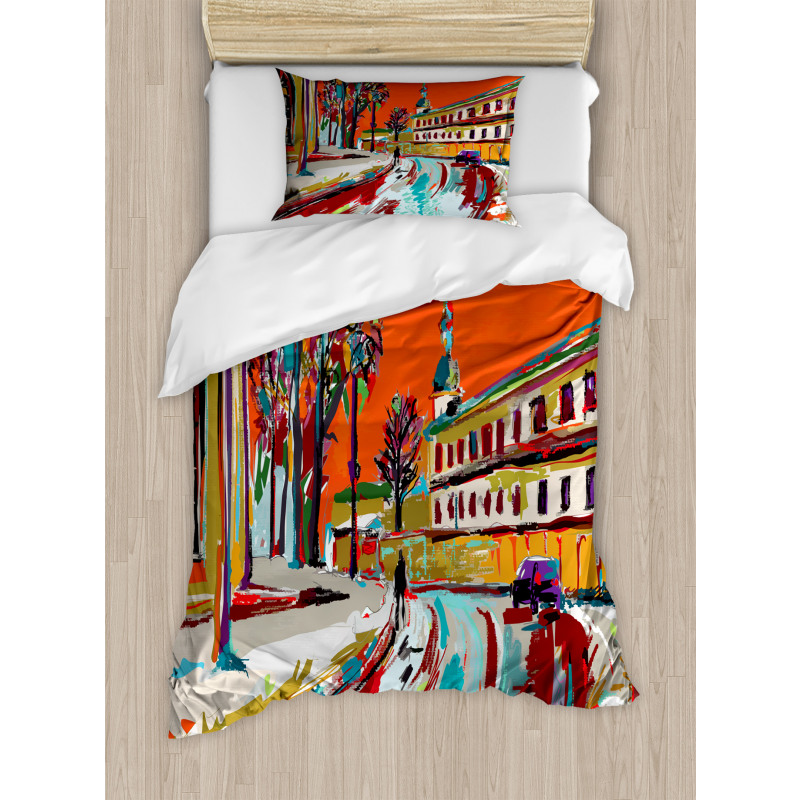 Historical Town Painting Duvet Cover Set