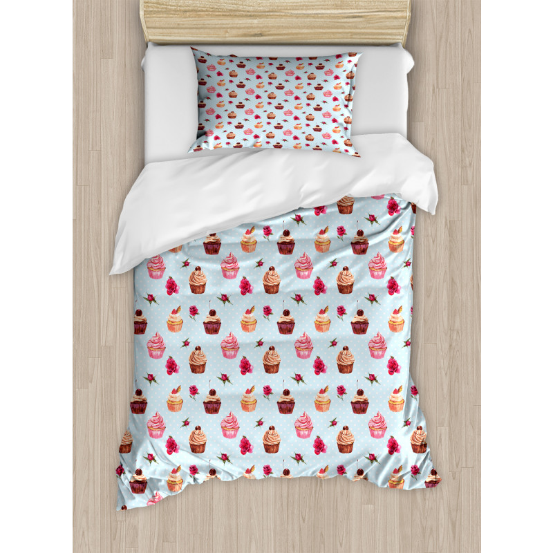 Valentines Lovers Muffins Duvet Cover Set