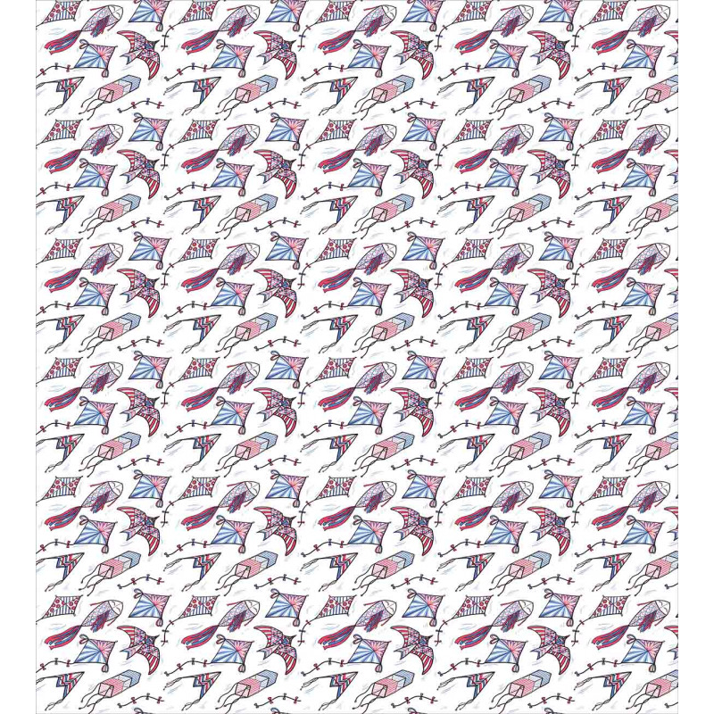 Fish Bird and Rhombus Shapes Duvet Cover Set
