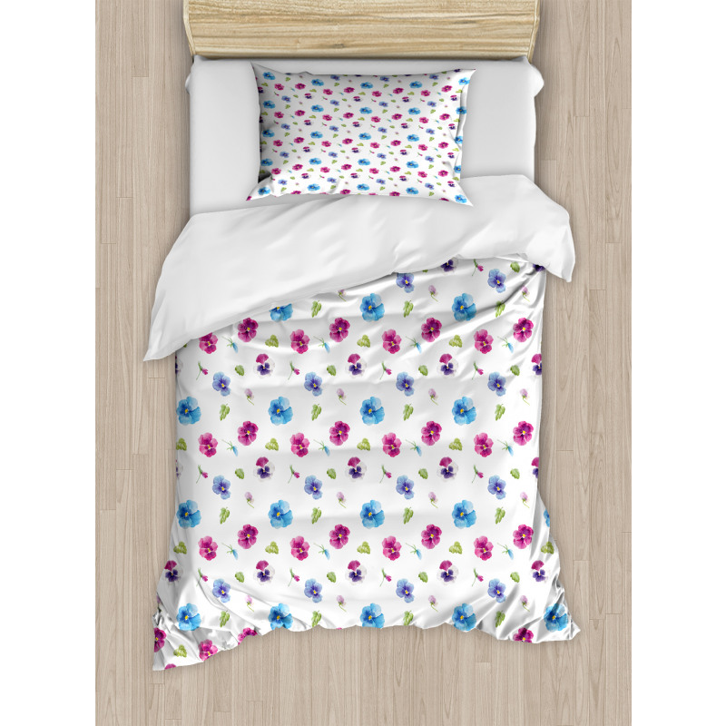 Pansy Petals and Sprouts Duvet Cover Set