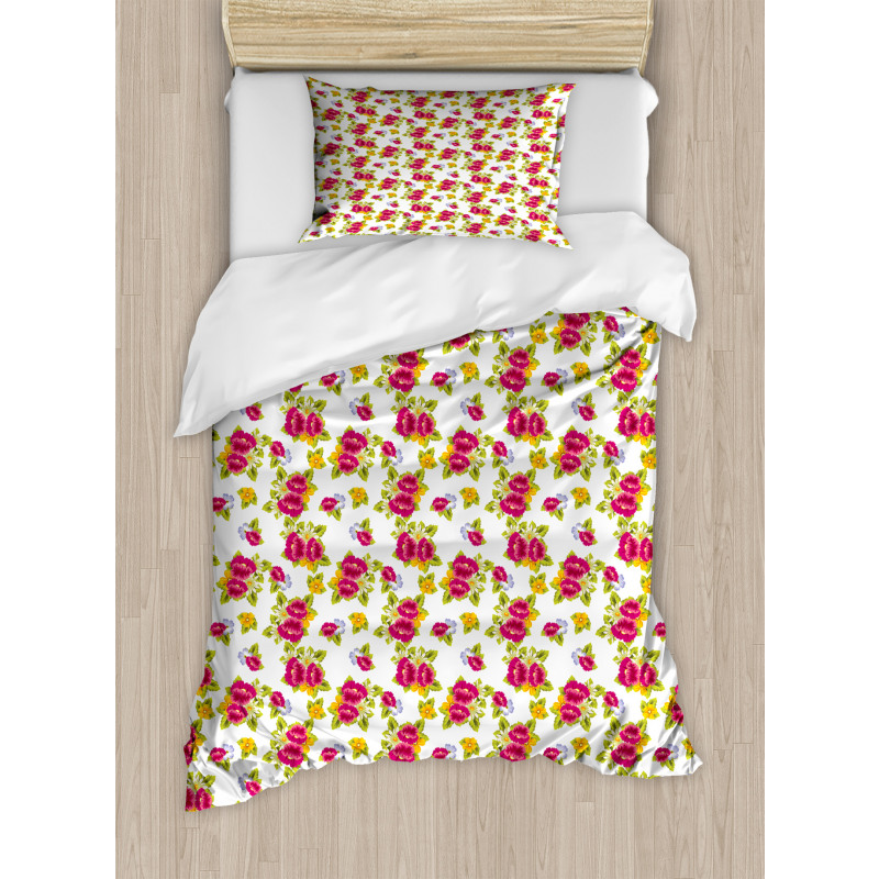 Colorful Fresh Wildflowers Duvet Cover Set