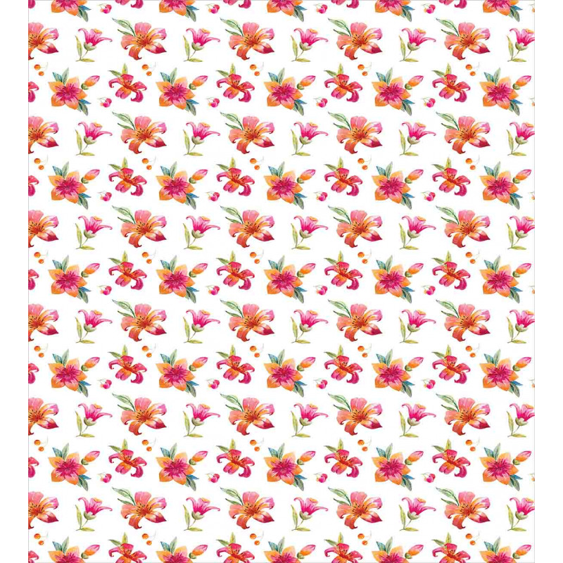 Watercolor Style Blossoms Duvet Cover Set