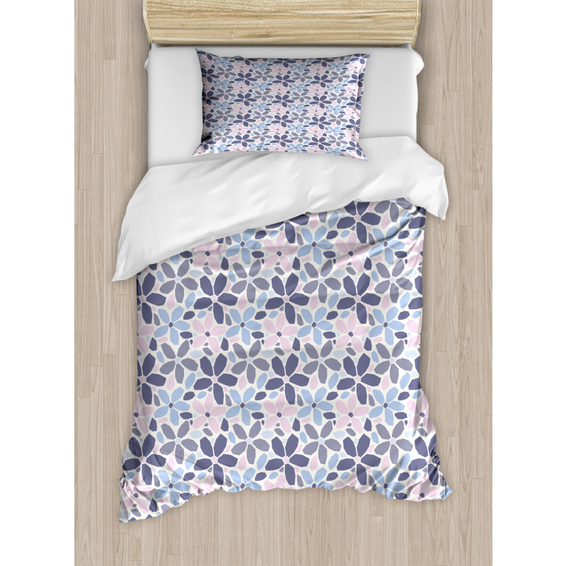 Polygonal Pastel Tone Petals Duvet Cover Set