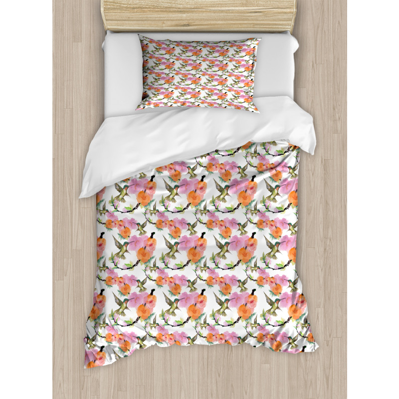 Blossoms on Branches Duvet Cover Set