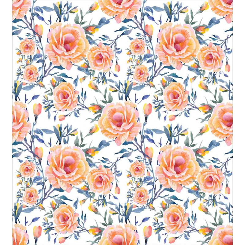Blossoms with Aquarelle Effect Duvet Cover Set