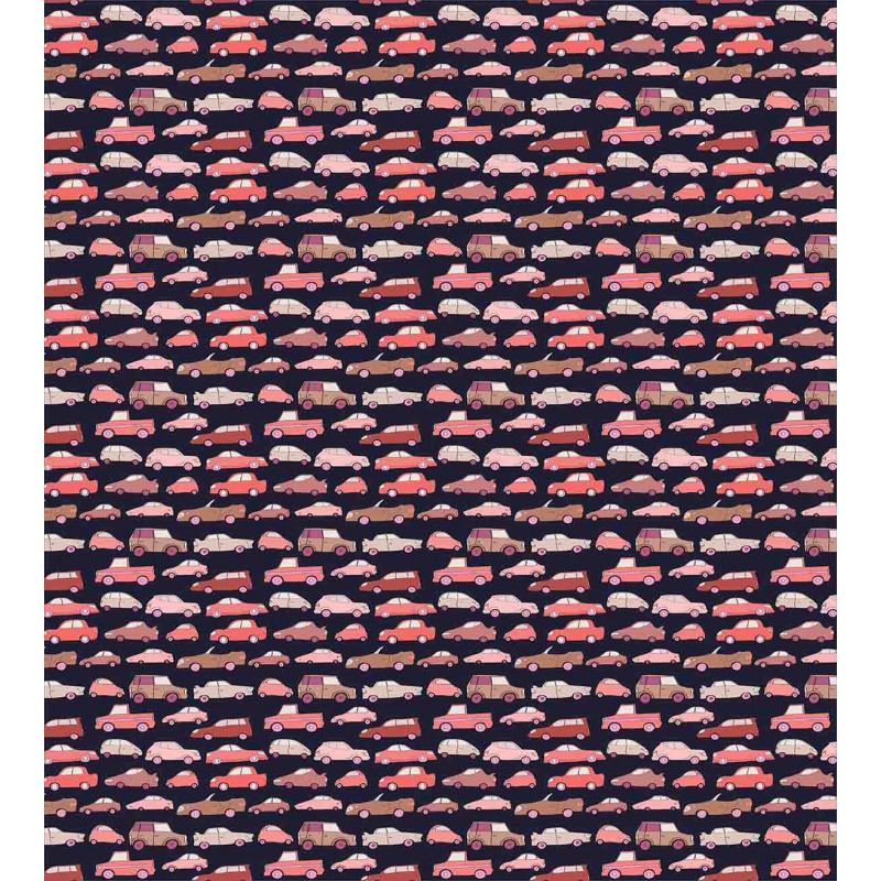 Automobiles in Pinkish Tones Duvet Cover Set