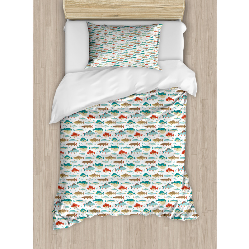 Colorful Ocean Animal Pattern Duvet Cover Set