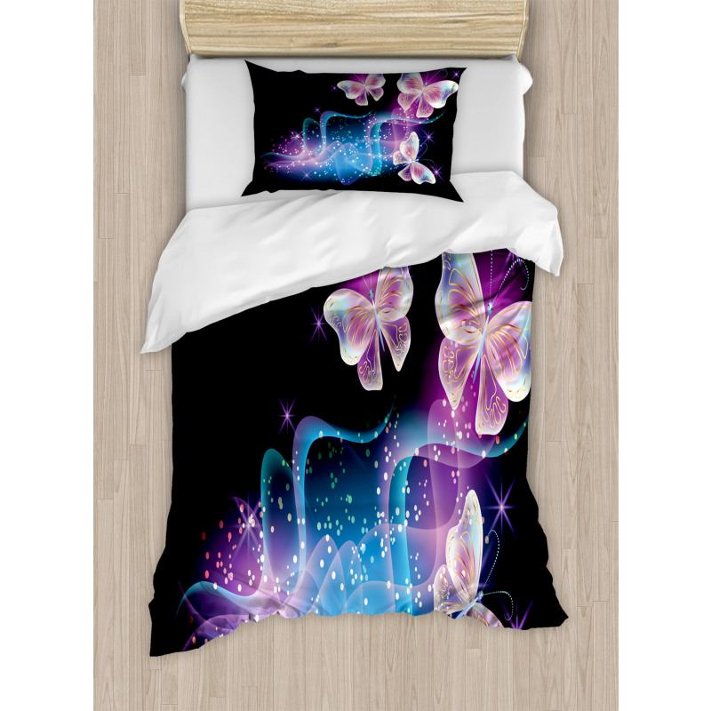 Magic Butterflies on Dark Duvet Cover Set