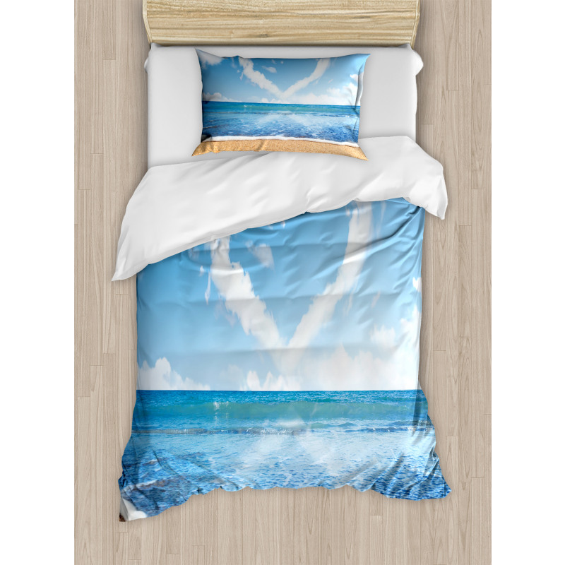 Clouds Heart Shape Duvet Cover Set