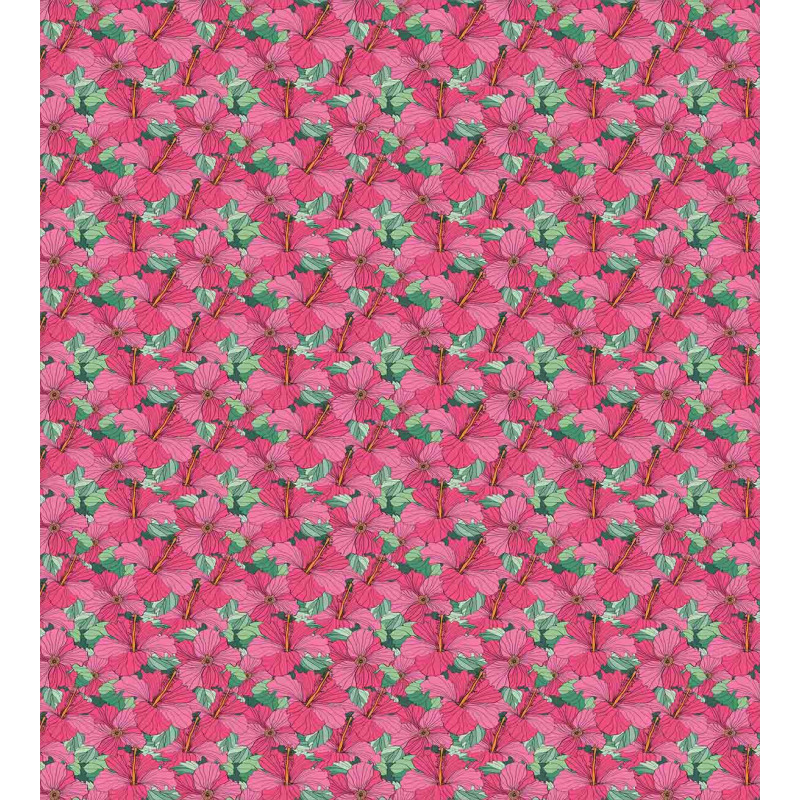 Flourishing Hibiscus Blooms Duvet Cover Set